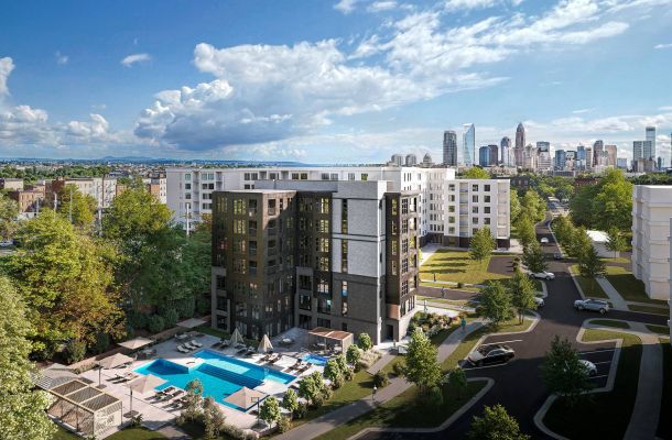 The Sloan at LoSo aerial rendering