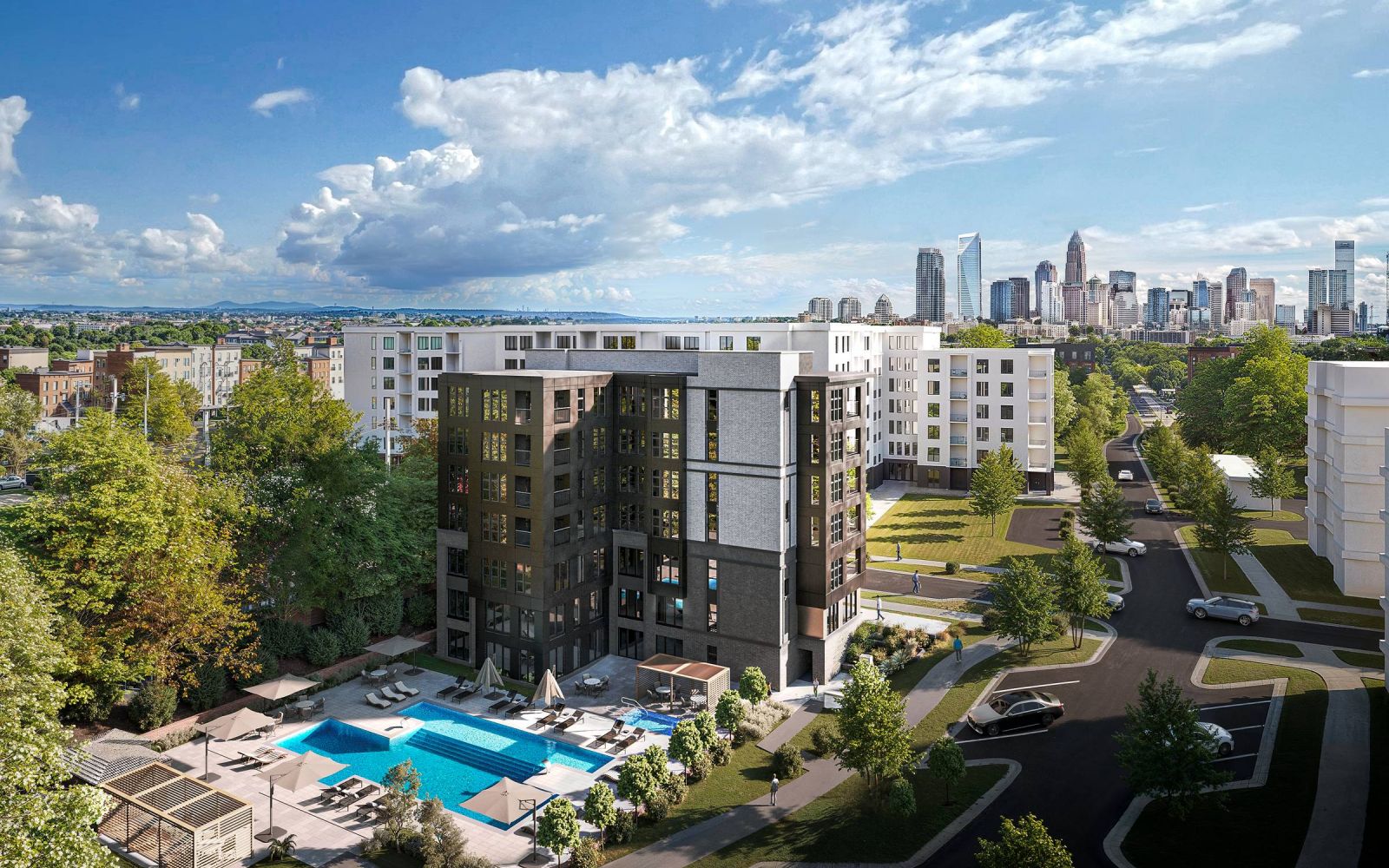 The Sloan at LoSo aerial rendering