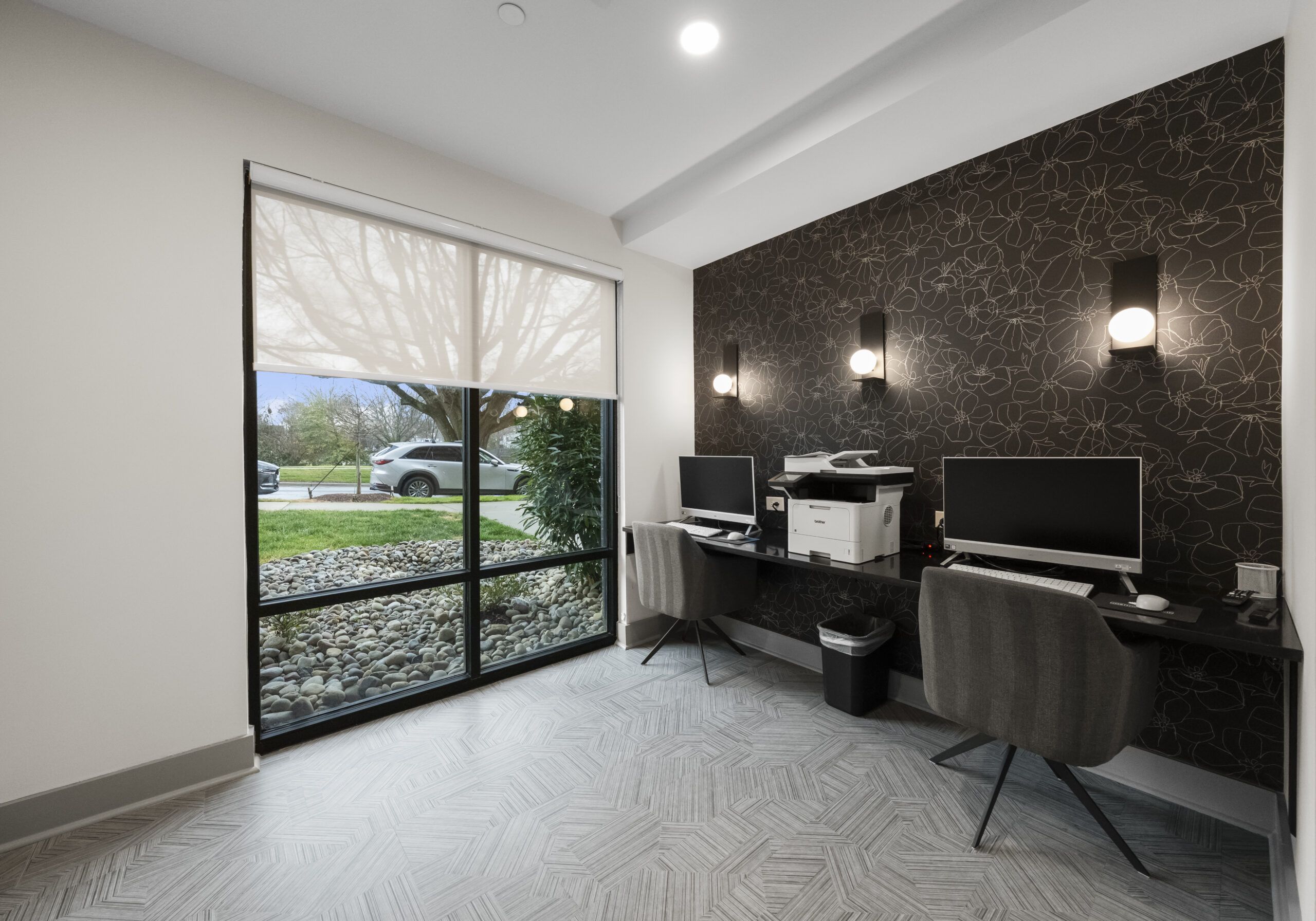 The Sloan at LoSo apartments in Charlotte, NC community amenities co-working space with wine and paint event