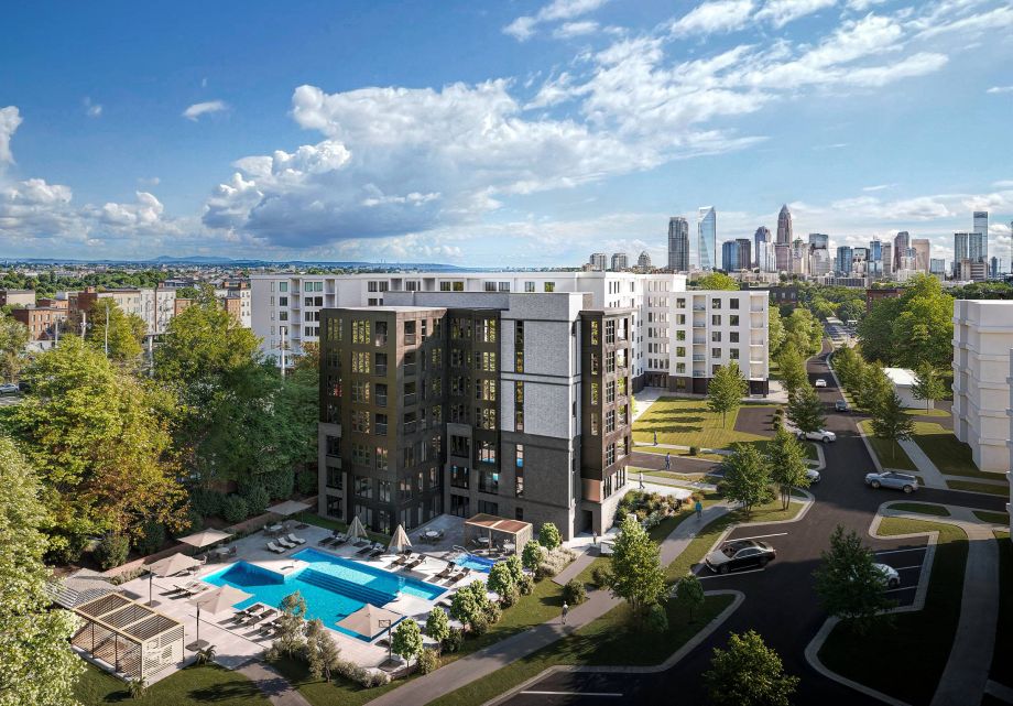 The Sloan at LoSo aerial rendering